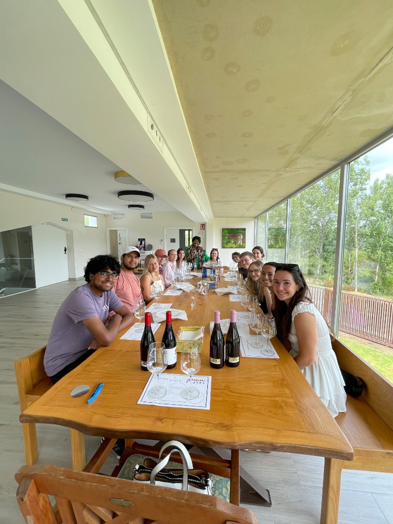 Wine tasting with students