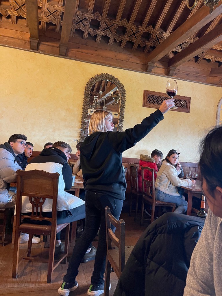 Wine tasting in a historic dining room