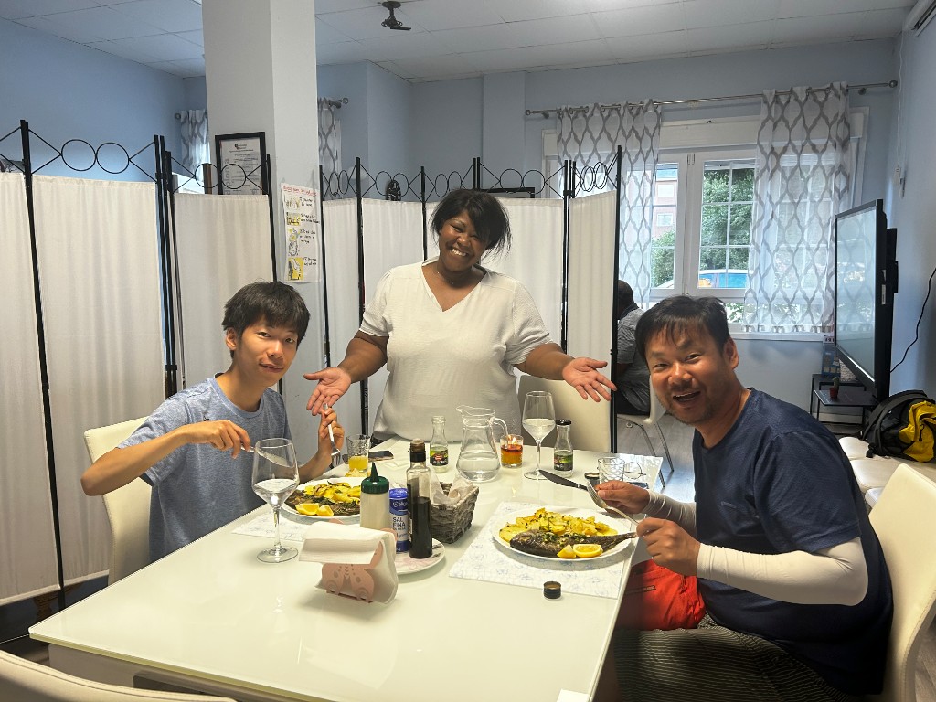 Shared meal with a host family